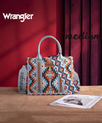 Wrangler Aztec Print Whipstitch Canvas Tote Bag Collection