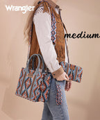 Wrangler Aztec Print Whipstitch Canvas Tote Bag Collection