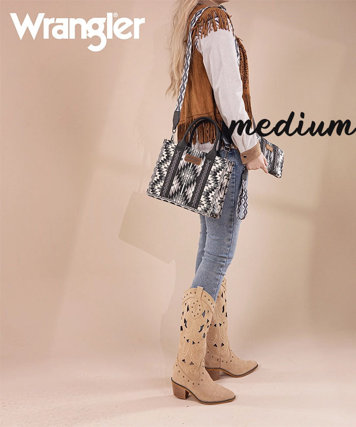 Wrangler Aztec Print Whipstitch Canvas Tote Bag Collection