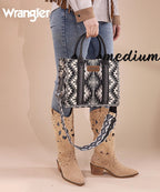 Wrangler Aztec Print Whipstitch Canvas Tote Bag Collection