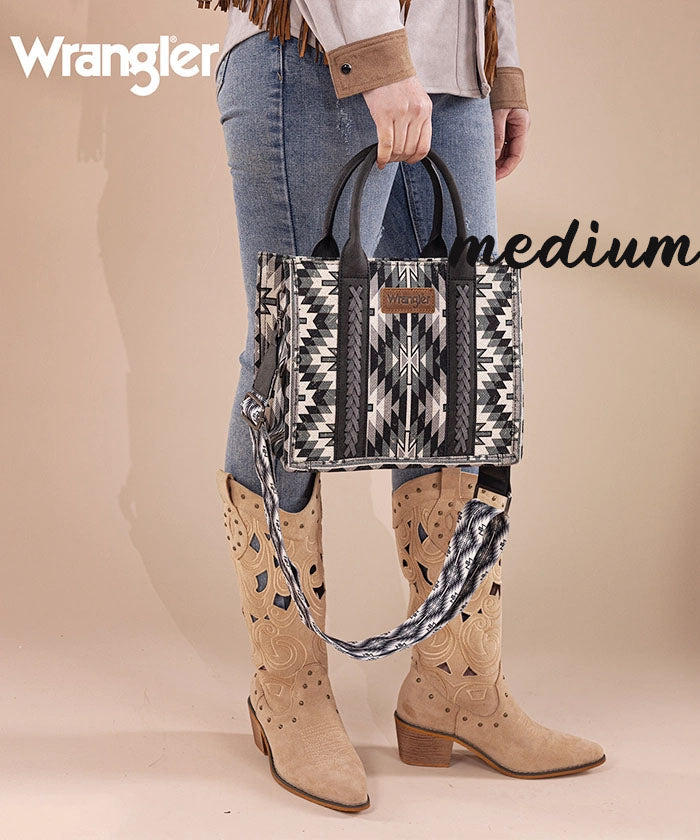 Wrangler Aztec Print Whipstitch Canvas Tote Bag Collection