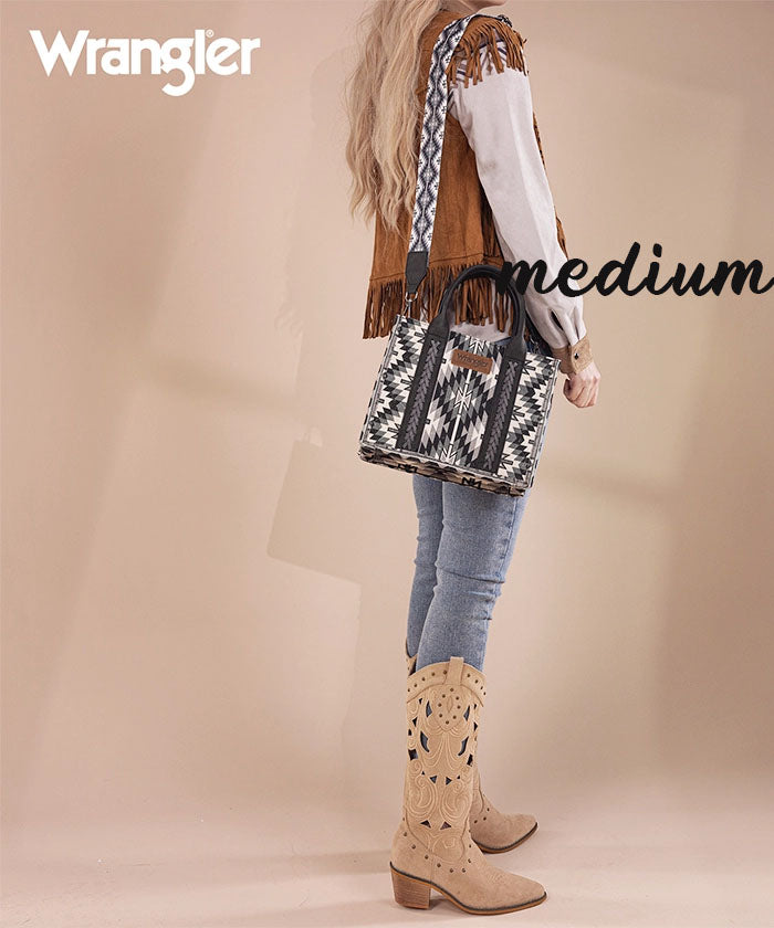 Wrangler Aztec Print Whipstitch Canvas Tote Bag Collection