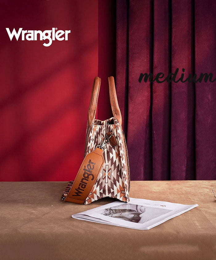 Wrangler Aztec Print Whipstitch Canvas Tote Bag Collection