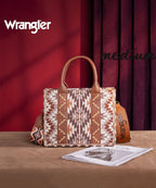 Wrangler Aztec Print Whipstitch Canvas Tote Bag Collection