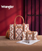Wrangler Aztec Print Whipstitch Canvas Tote Bag Collection