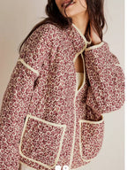 Cardigan Cotton Coat With Printed Thin Pockets