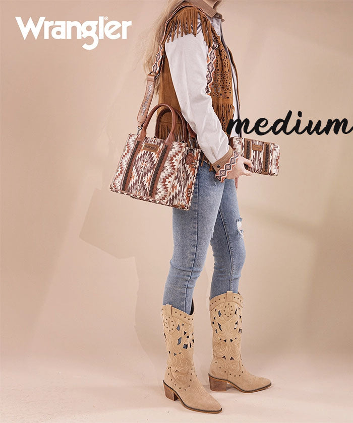 Wrangler Aztec Print Whipstitch Canvas Tote Bag Collection