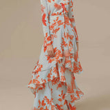 Irregular Long Dress With Ruffles
