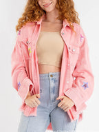 Star Sequin Long Sleeve Cardigan Jacket