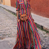 Casual Striped Printed Maxi Skirt