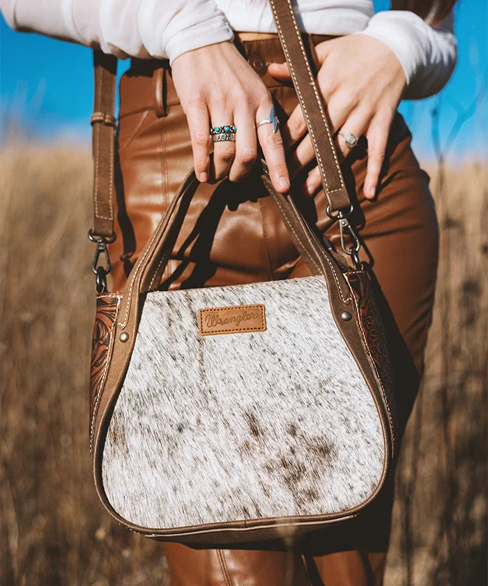 Wrangler Genuine Hair-On Cowhide Tote Bag