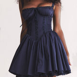 French Navy Corset Mini Dress