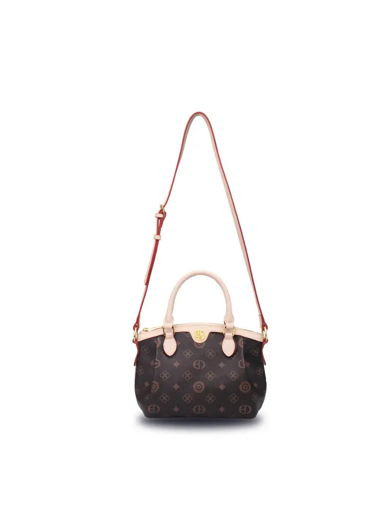 Vintage Print Large Hobo Dumpling Tote Bag