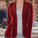 Velvet Solid Color Fashion Casual Suit Jacket