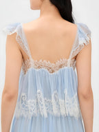 Lace Trim Crop Cami Top & Asymmetric Chiffon Skirt