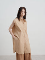 Chic Long Sleeveless Shirt