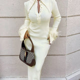 Maddy Feather Bandage Maxi Dress