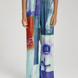 Unique Ink Floral Print Loose Wide-Leg Pants