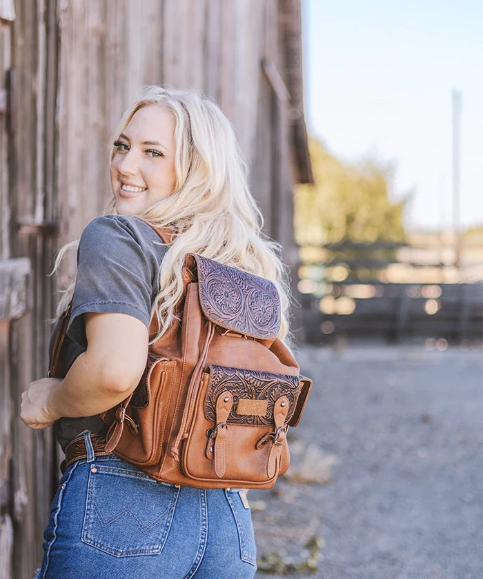 Wrangler Floral Tooled Concealed Carry Backpack
