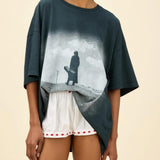 Cash Silhouette Tee & Ivory Cotton Mini dress