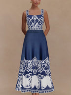 Ethnic Print Swimsuit Set