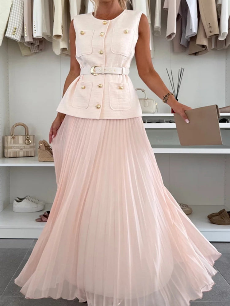 Tweed Vest & Tulle Skirt Set
