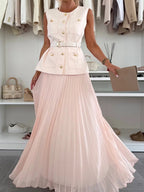 Tweed Vest & Tulle Skirt Set