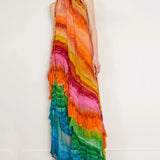 Iris Ruffle Gown in Multi