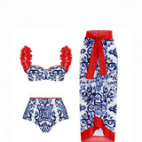 Reversible Contrast Bikini with Appliqué