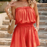 Strapless Romper With Pockets