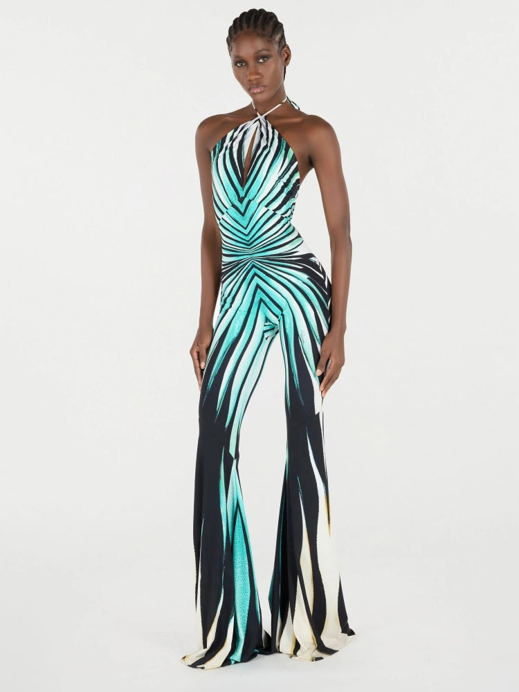 Ray of Sea Print Jumpsuit