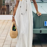 Women's Solid Color Backless Cami Dress