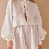 Tie Cotton Linen Suit