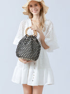 Handcrafted Wooden Bead Barrel Bag