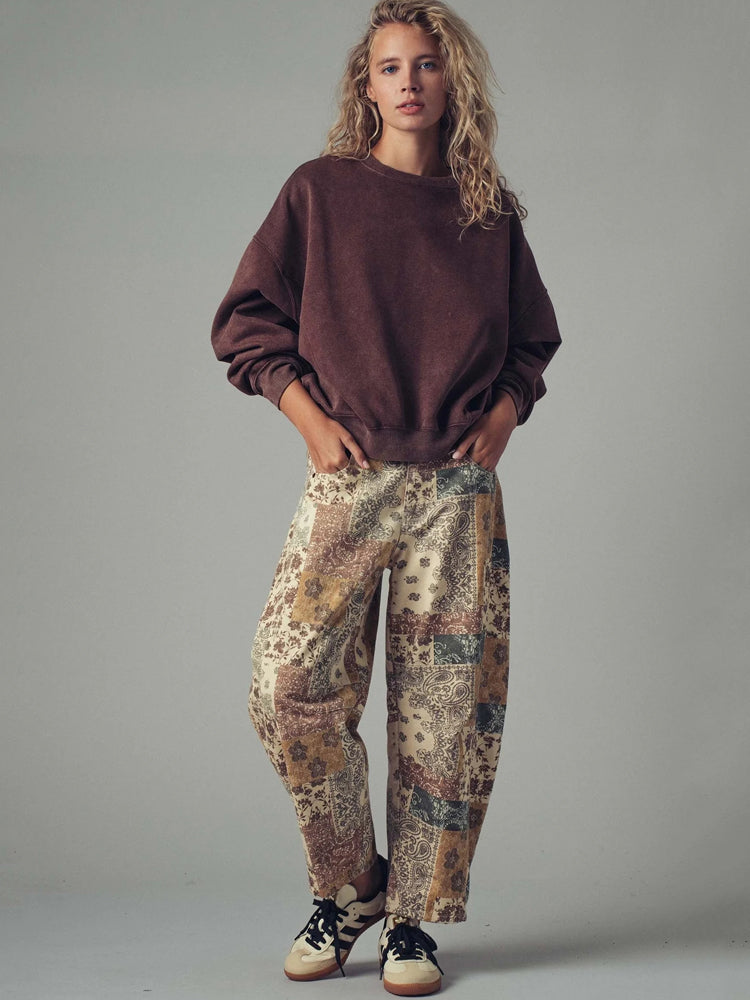 Boho Patchwork Wide-Leg Pants