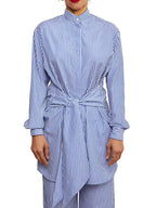 Blue Bar Skirt Set