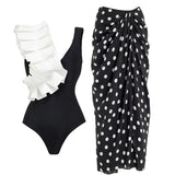 Elegant Polka Dot One-Piece Swimsuit