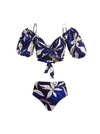 Off-Shoulder Tie-Back Floral Bikini Set