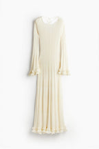 Clara Ruffle Long Sleeve Knit Maxi Dress – Cozy Elegance for Any Occasion