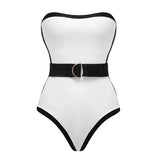 Black White Contrast Luxe Resort Swimsuit