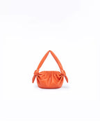 Leather Cloud Bag with Bow Detail