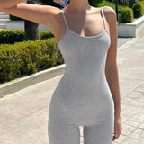 Sexy Suspenders Playsuit Gray
