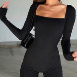 U-Neck Knitted Hip Lift Playsuit
