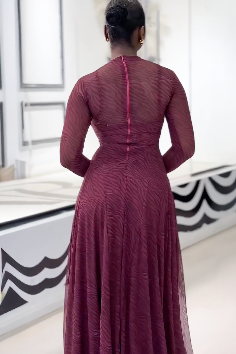 Amethyst Wave Mesh Maxi Dress
