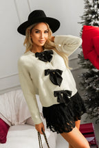 Charming Short Snap Cardigan – Romantic Elegance