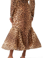 Leopard Panelled Pencil Skirt