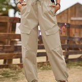 Street Style Drawstring Jogger Cargo Pants