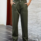 Slim Fit Washed Denim Cargo Pants