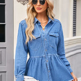 Frayed Hem Denim Shirt