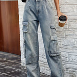 Relaxed Elastic Washed Trousers